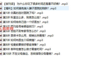 高效就医的10个技巧（完结）录音 百度云免费下载！