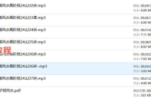 东楠风水高阶课24山录音+文档pdf 百度云下载！