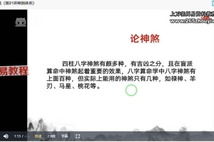 冯嘉茗四柱八字传命统‬理从零础基‬到实践 传统四柱精讲课程31集视频