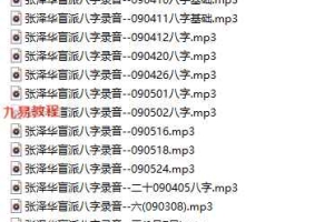 张泽华盲派八字进阶教程录音21集+教学资料pdf 百度云下载！