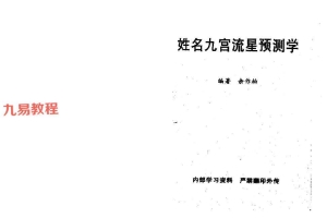 余作柏《姓名九宫流星预测学》pdf 247页 百度云下载！