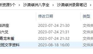 沙漠绿洲部分八字六爻录音笔记 百度云下载！