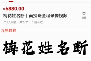 陈春林2023梅花姓名学课程视频27集 百度云下载！