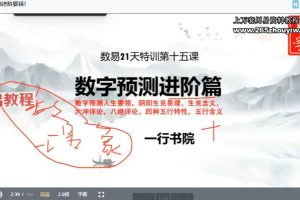 一行老师数字八字《数字易学》 易经玄学入门到精通21天特训营视频24集 百度云下载！