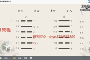 杨老师六爻纳甲筮法基础班18集视频 百度云下载！